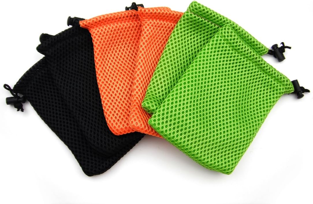 ALL in ONE 6pcs Nylon Mesh Drawstring Bag Pouches for Mini Stuff Cellphone Mp3 9x14cm (3.5x5.5 Inch) (Mixed Clor)