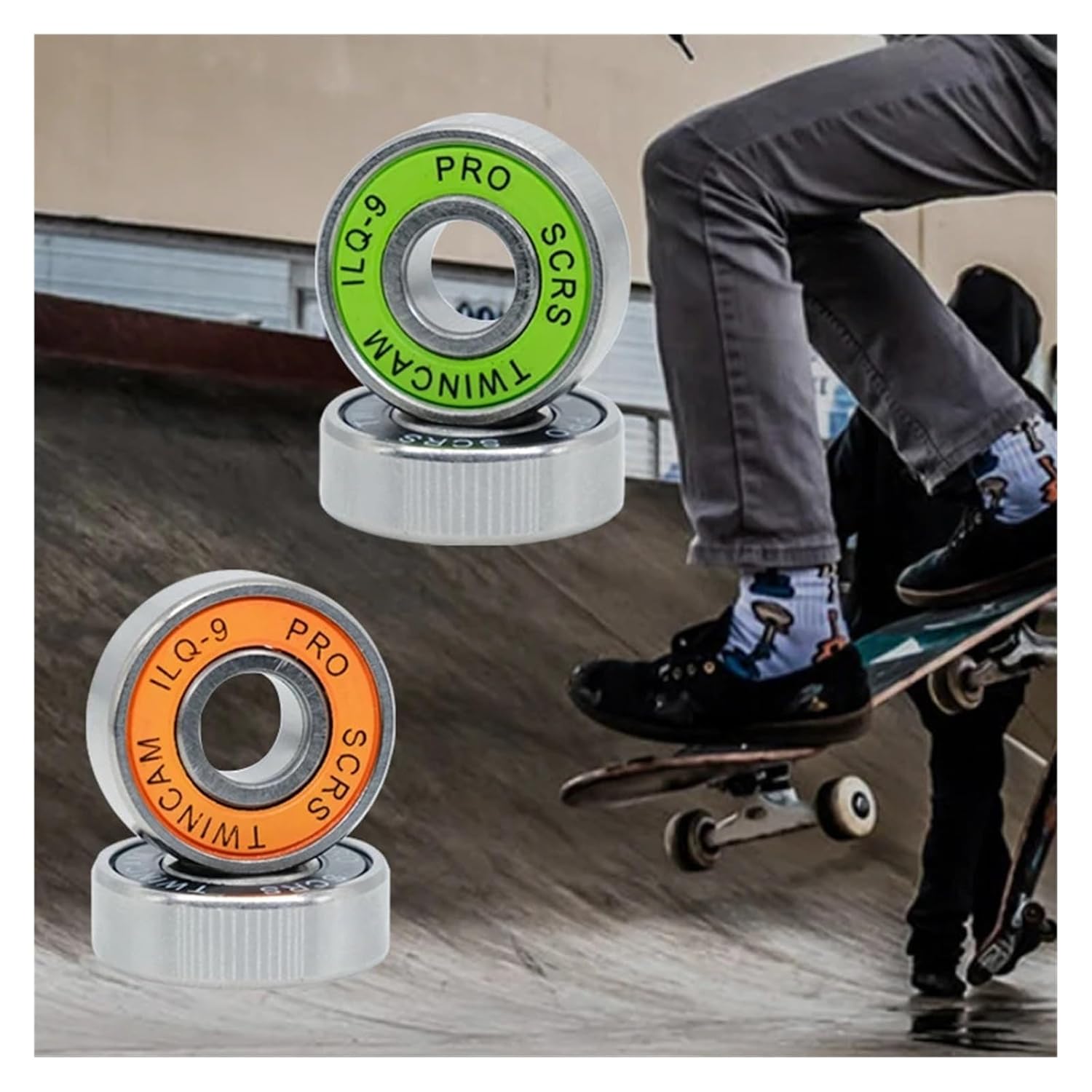 8Pcs ILQ-11 Black Skate Scooter Smooth Skate Scooter Bearing Longboard Speed Inline Skate Wheel Bearing