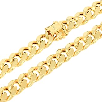 Nuragold 14k Real Yellow Gold Miami Cuban Link 11mm Thick Chain Necklace (20"-30") Italian Jewelry for Men
