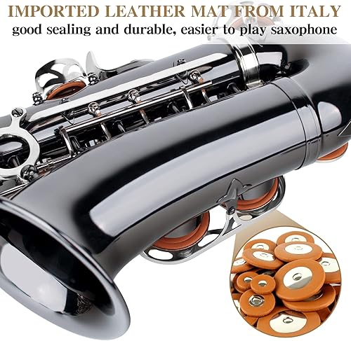 Miniatura 5 de SLADE Saxofón Alto Eb para estudiantes principiantes, adultos, negro y plateado Negro y plata