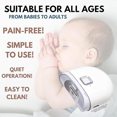 Miniatura 2 de Generic Cortaúñas eléctrico automático con luz LED y 2 velocidades con almacenamiento de restos de uñas, cortaúñas recargable USB-C para bebés,