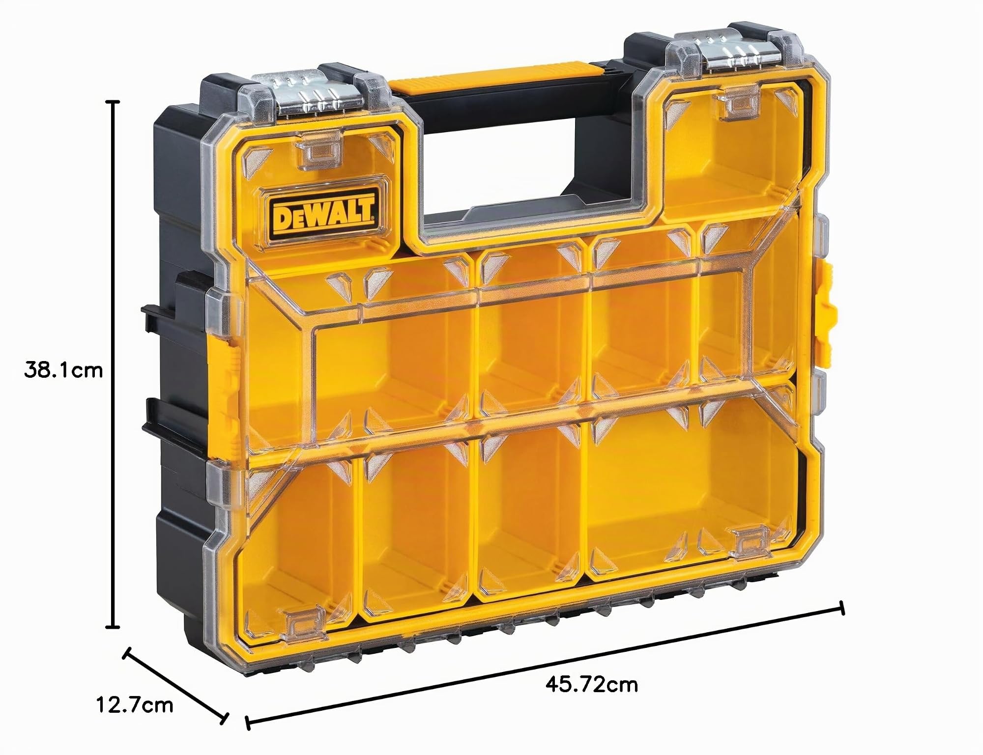 DEWALT Caja organizadora con divisores, cierre de metal, 10 compartimentos (DWST14825)