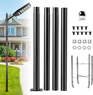 Street Light Pole 13Ft, Street Light Poles for Outdoor Lighting,Solar Pole Accessory for Street, Suitable for Basketball Courts, Residential Areas,Parking Lots, Park 13ft(76)