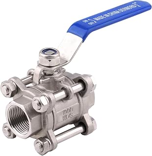 DERNORD Ball Valve NPT Threaded - Stainless Steel 304 Female 3 Piece Full Port (3/4" NPT Female)