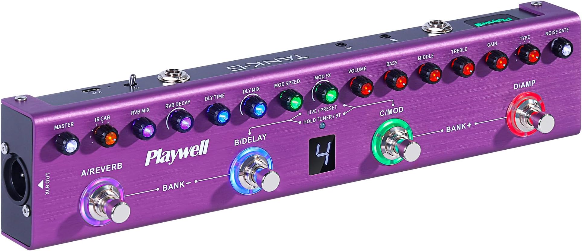 Playwell Multi Effects Guitar Pedal TANKG,Digital Electric Guitar