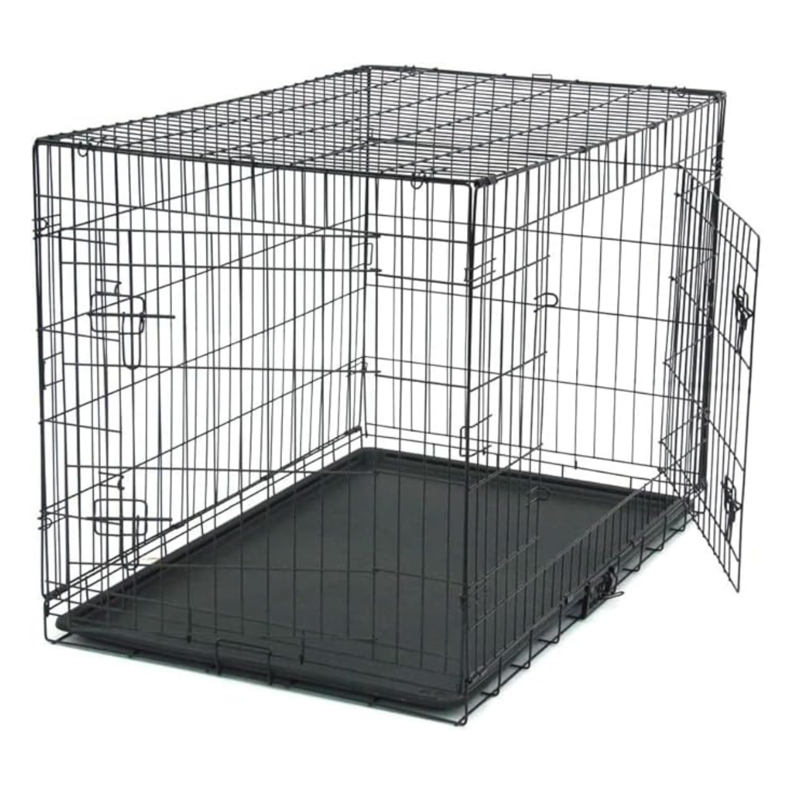 Hundekäfig Faltbar klappbar mit 2 Türen,Hundehöhle Hundebox Auto mit Bodenschale ((XL) 107 x 68 x 75 cm)