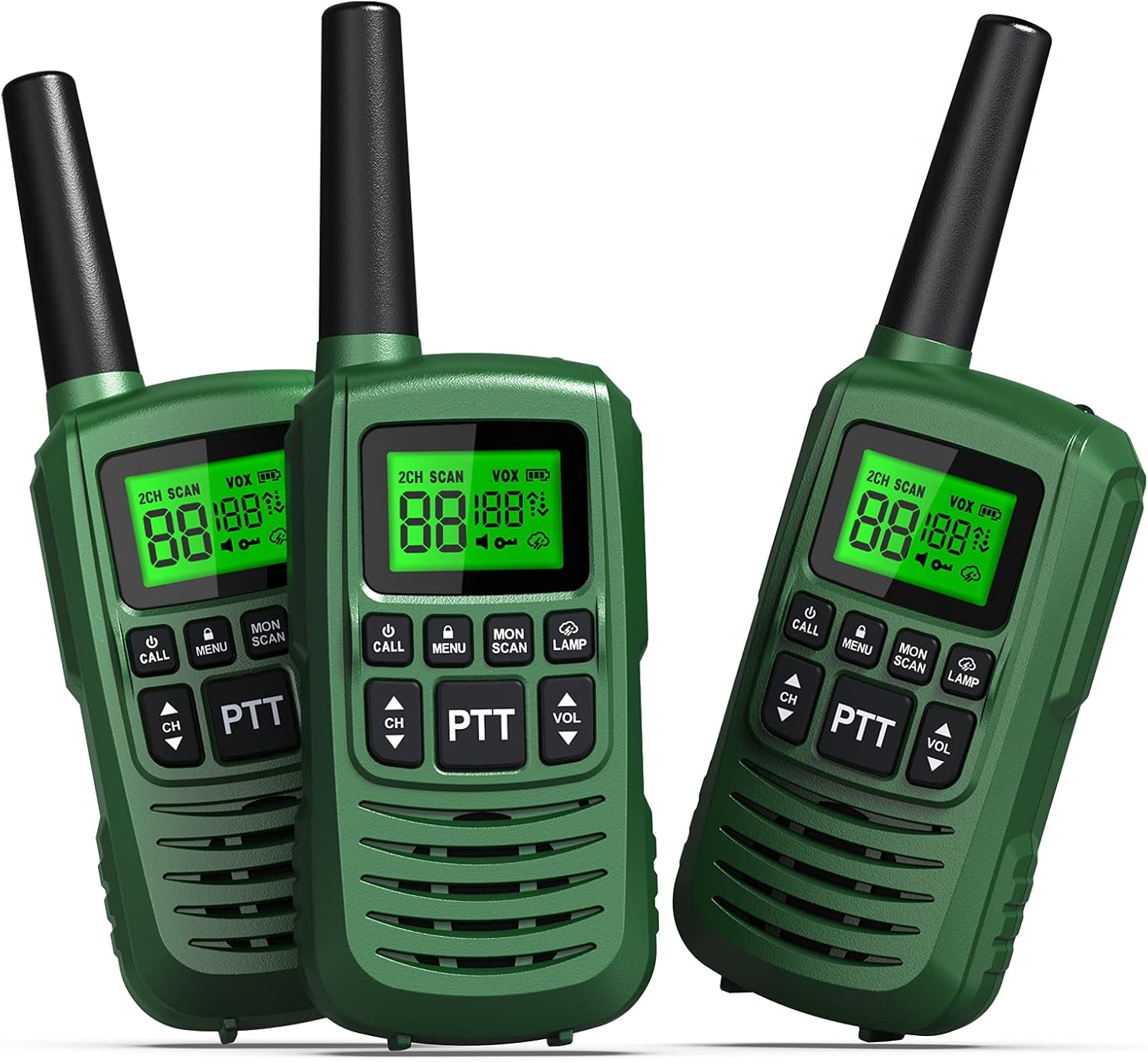 GOCOM G2 FRS Walkie Talkies for Kids & Adults IPX4 Waterproof Long Range Two Way Radios 22 Channel LED Flashlight Two Way Walkie Talkie (G2 3pack)