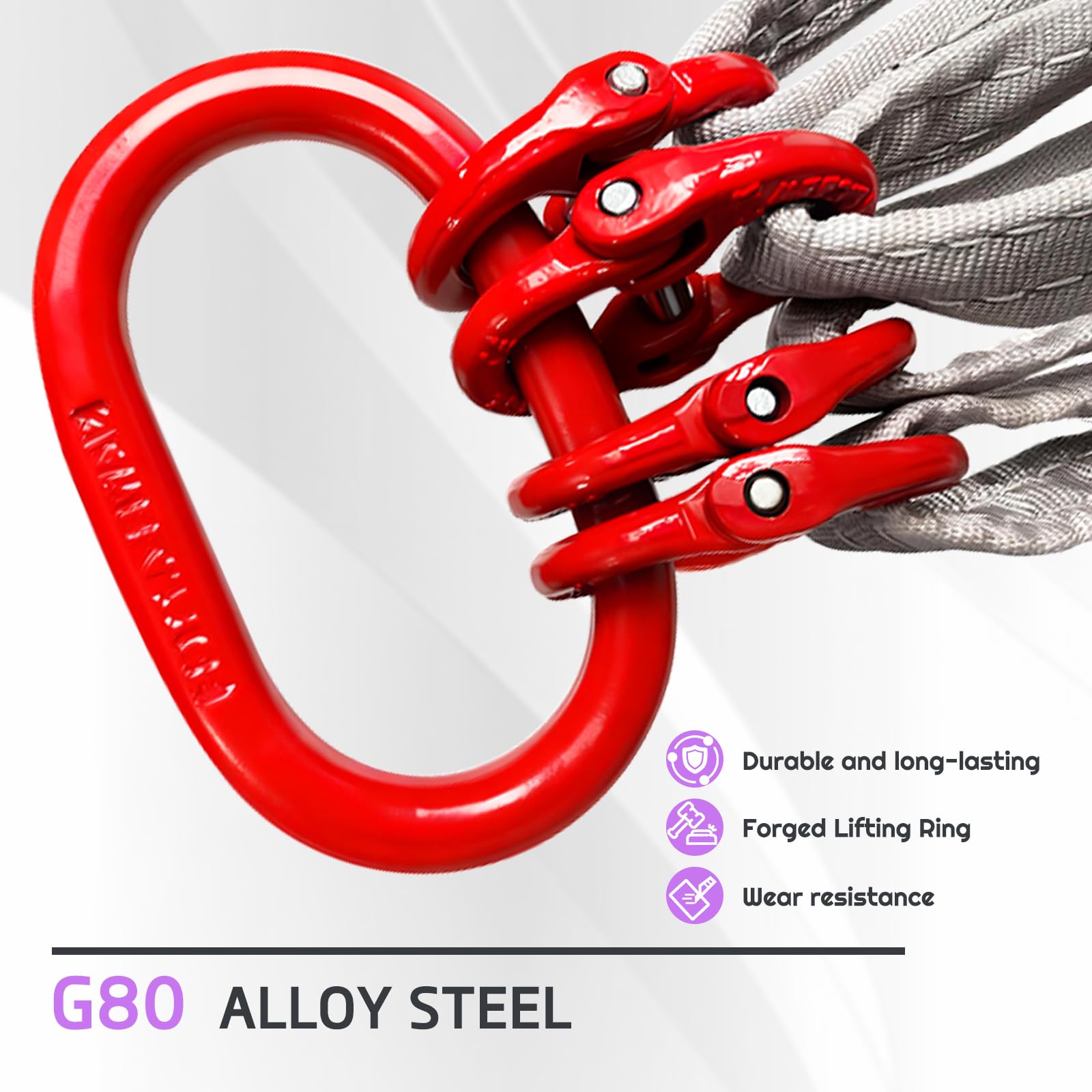 Heavy-Duty Lifting Slings - 5ft with Hooks -7 Heavy-Duty Lifting Slings - 5ft with Hooks -7