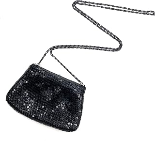 Vintage Mini Crossbody Purse for Women – Shiny Metal Mesh Coin & Card Holder with Chain, Small Evening Pouch Bag