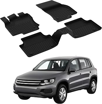 Sahler Floor Mats fits Volkswagen Tiguan 2016-2023 | Custom Fit Floor Liner for Cars | Premium Quality Car Mats Black | Odorless All Weather Waterproof Durable 4.5D Liner
