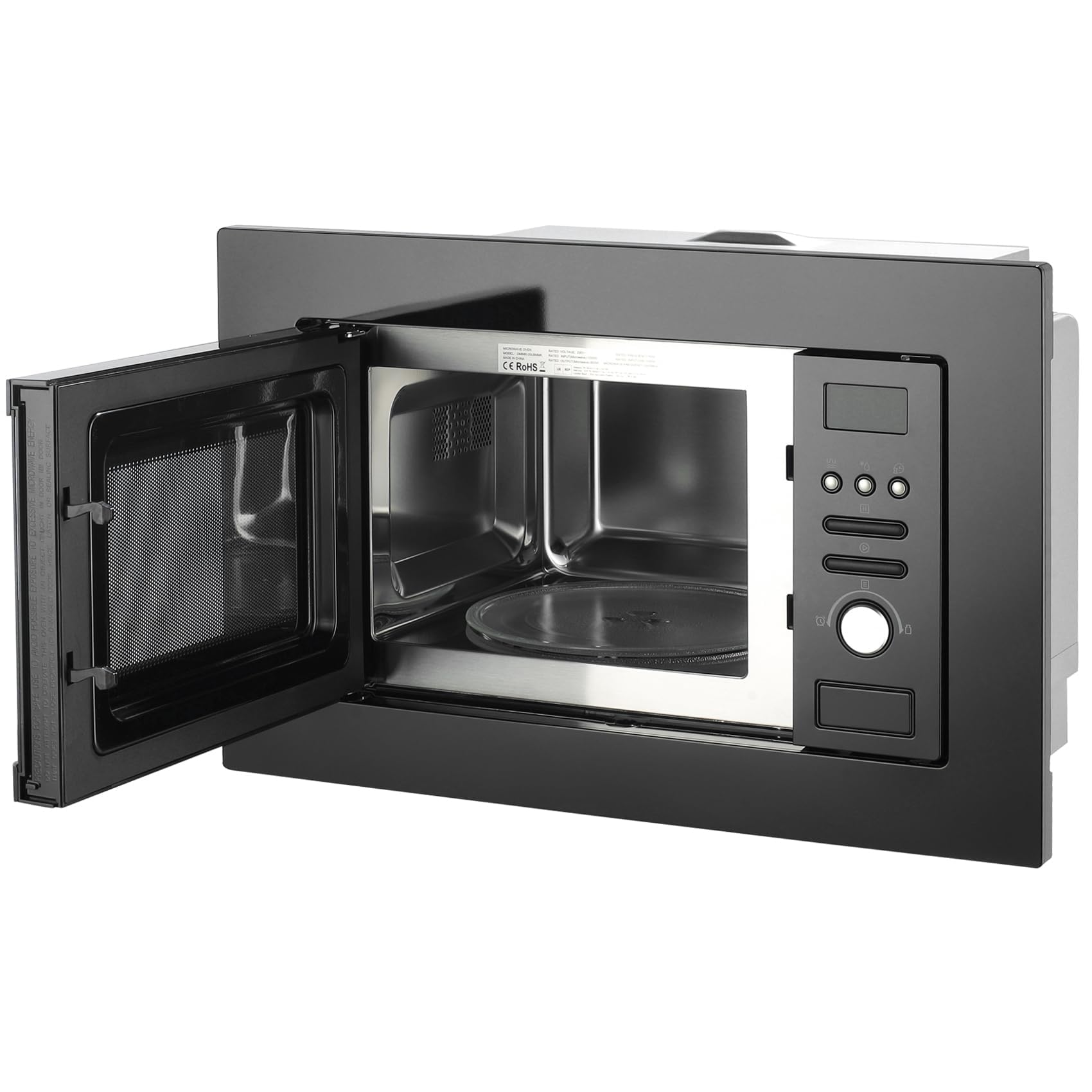 SMETA Four Micro-ondes Combiné 20L, Micro-ondes Encastrable 800W avec Gril 1000W, Grand Écran LED, Cadre Inclus, Dégivrage Automatique, 8 Programmes Prédéfinis