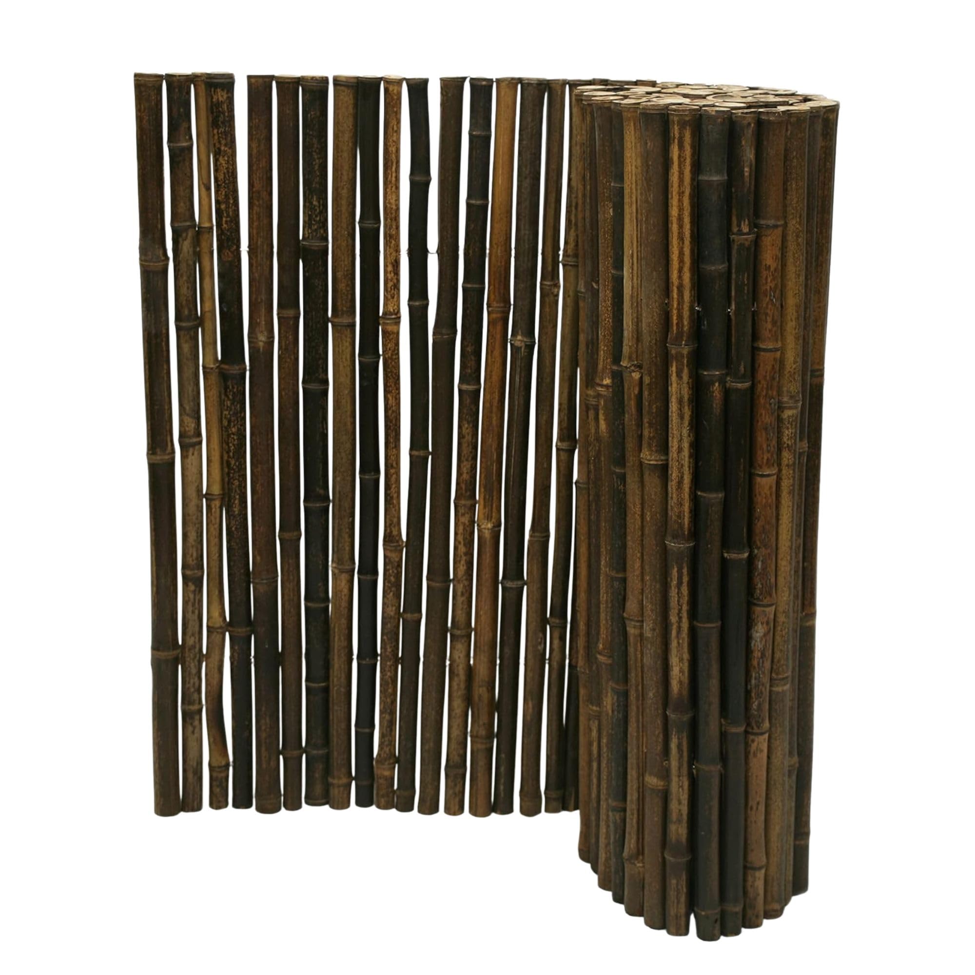 Backyard X-Scapes Natural Bamboo Fencing Garden Screen Rolled Fence Panel Black 0.75 in D x 3 ft H x 8 ft L