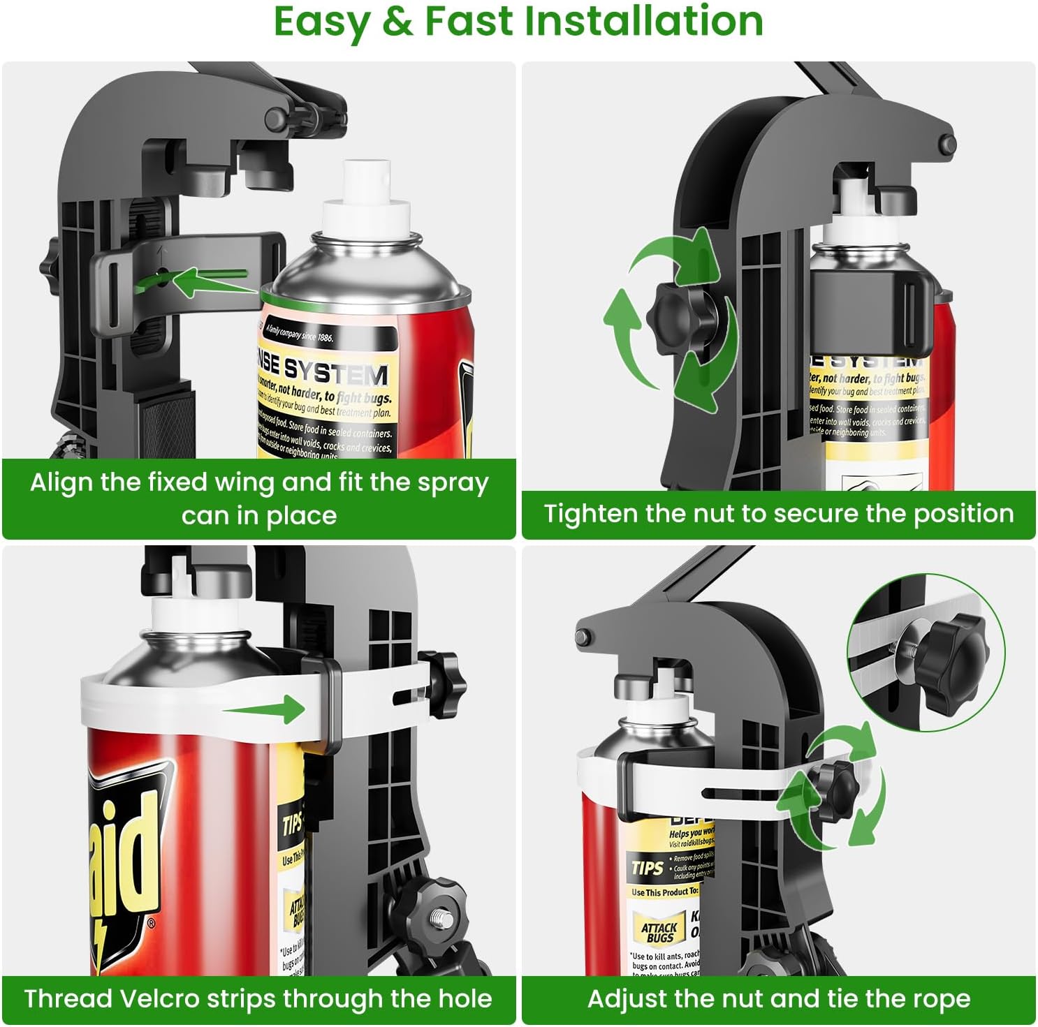 Spray Can Extension Pole Adaptor, Adjustable Sprayer Bracket Adaptor | Long Range Spray Adapter for 9 to 13.5 inch Spray Cans, Use for Spray Paint/Window Cleaner Spraying Extension in High Places