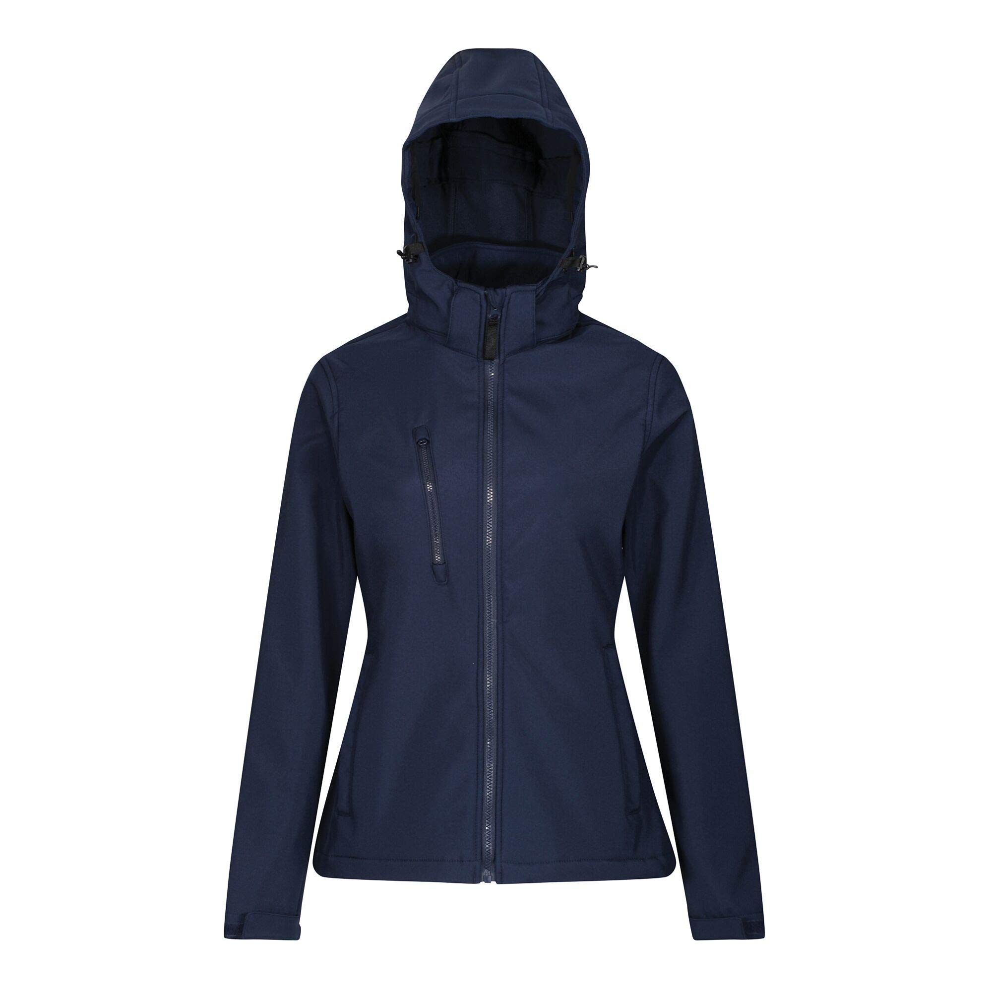 Regatta Professional Womens Venturer 3-layer Printable Hooded Softshell Jacket, Navy(navy), 12 EU