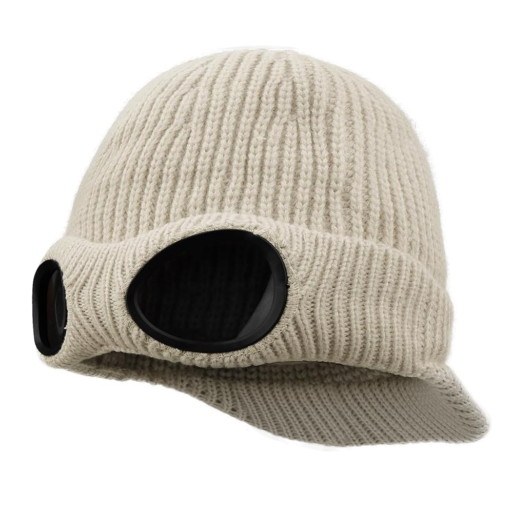 Clakllie Newsboy Knitted Hat for Men Visor Beanie Hat with