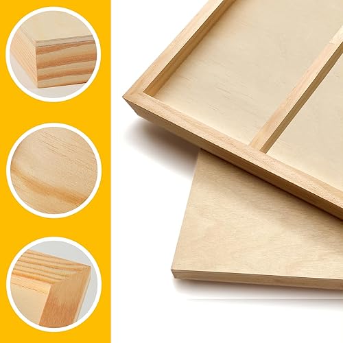 Miniatura 5 de Falling in Art Paquete de 2 paneles de lienzo de madera sin terminar, kit de paneles de madera de abedul de galería de 18 x 24 pulgadas, tablas de