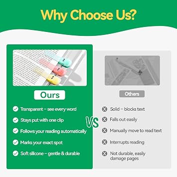 ZZWS 3 Pieces Cute Book Marks, Automatic Bookmark for Reading