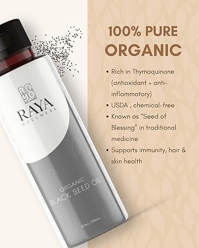 Miniatura 4 de Aceite de semilla negra orgánico prémium de 3.4 fl oz, aceite de Nigella sativa puro prensado en frío para el cabello, la piel y el bienestar