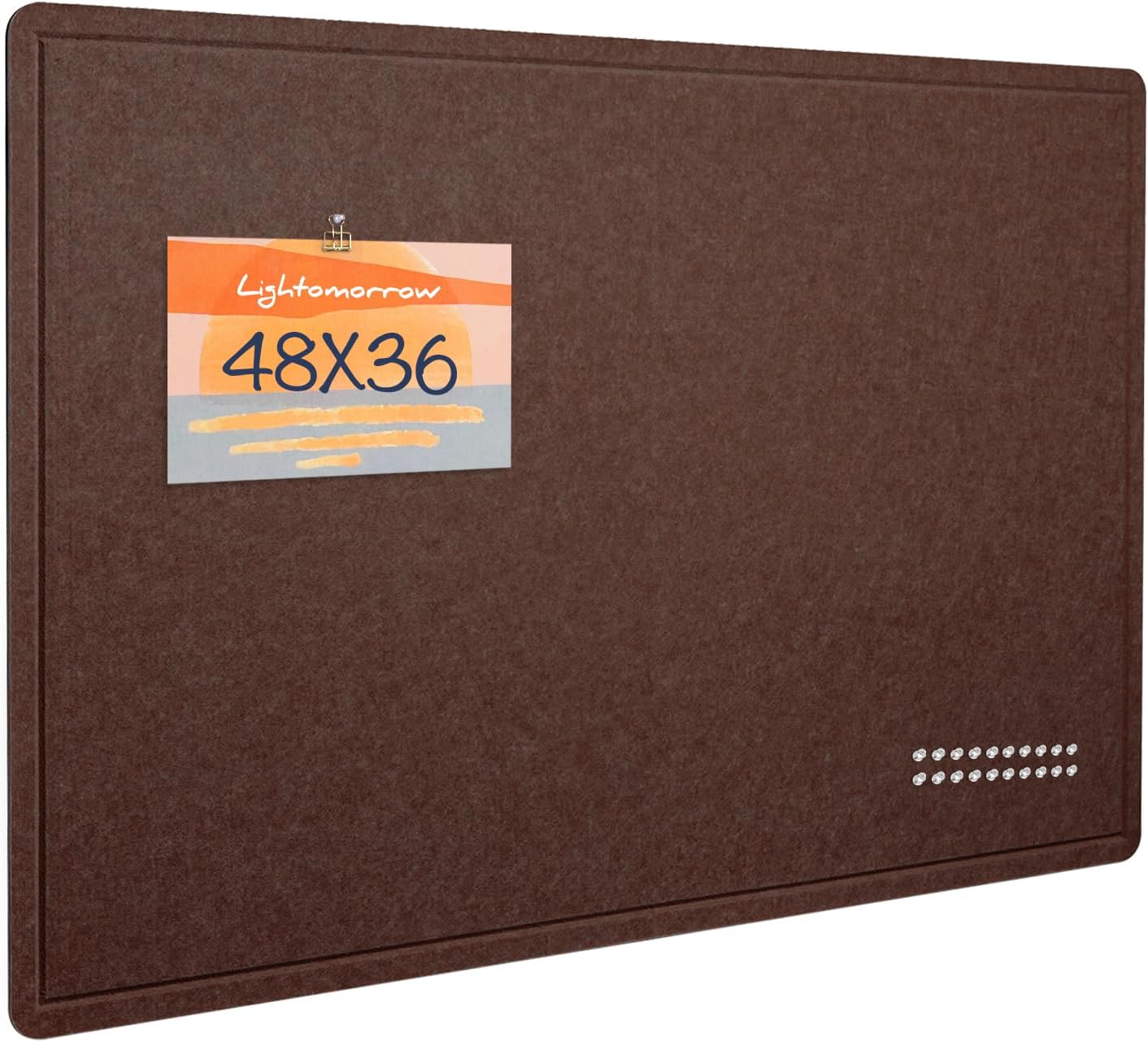 Large Bulletin Board - 48 x 36 Inches, Decorative Felt Pin Board for Wall - 4' x 3' Foldable Photo Display Board with Self-Adhesive Tape, Includes 20 Push Pins - Saddle Brown Saddle Brown 48×36 inches