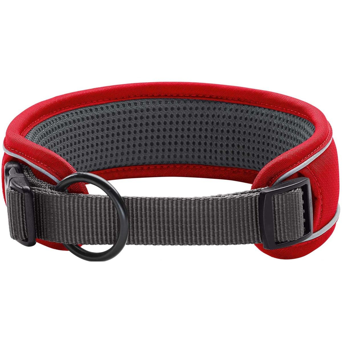 HUNTER DIVO obroża dla psa, nylon, XL, czerwona/szara