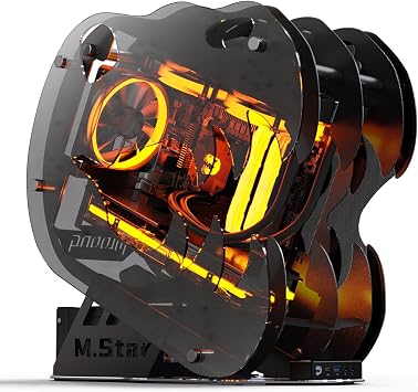 Irregular Dragon Head Type PC Case Gaming PC Case Like a Dragon Head Micro ATX/Mini-ITX ATX Power Supply Compatible DIY Computer DIY PC Case SPCC Steel Plate Tempered Glass Construction 1 RGB Fan