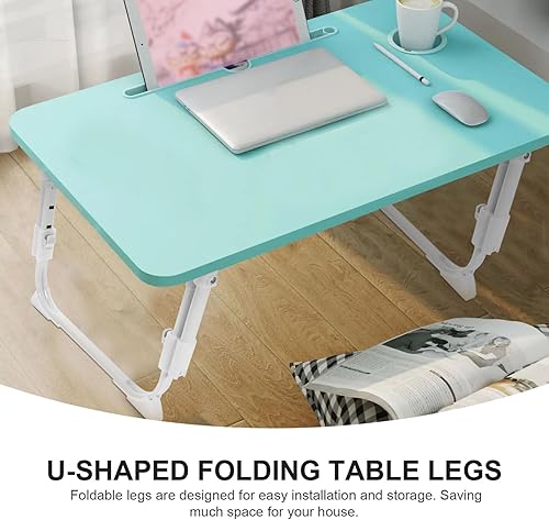 Miniatura 2 de MAGICLULU Pata de repuesto para escritorio de cama en forma de U plegable pata de mesa de metal ABS fuerte