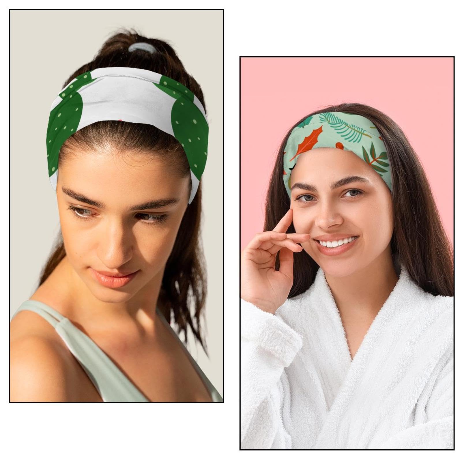 Lot de 6 bandeaux larges et amusants pour femme jouant à la plage, vacances - Élastiques et antidérapants - Pour le yoga, l'entraînement, le quotidien