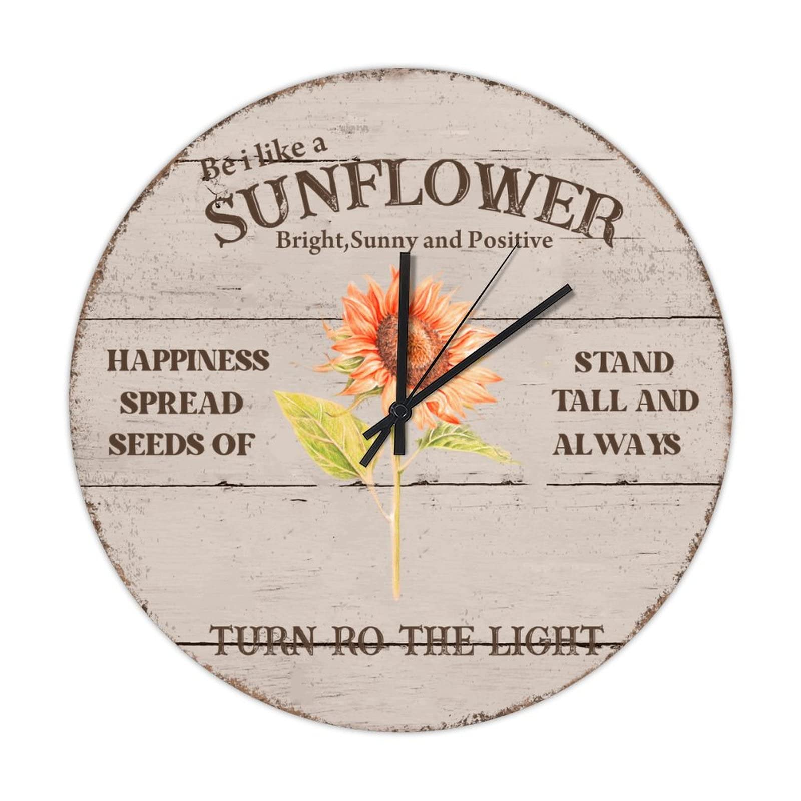 Horloge murale en bois Be I Like A Sunflower pour sublimer le salon