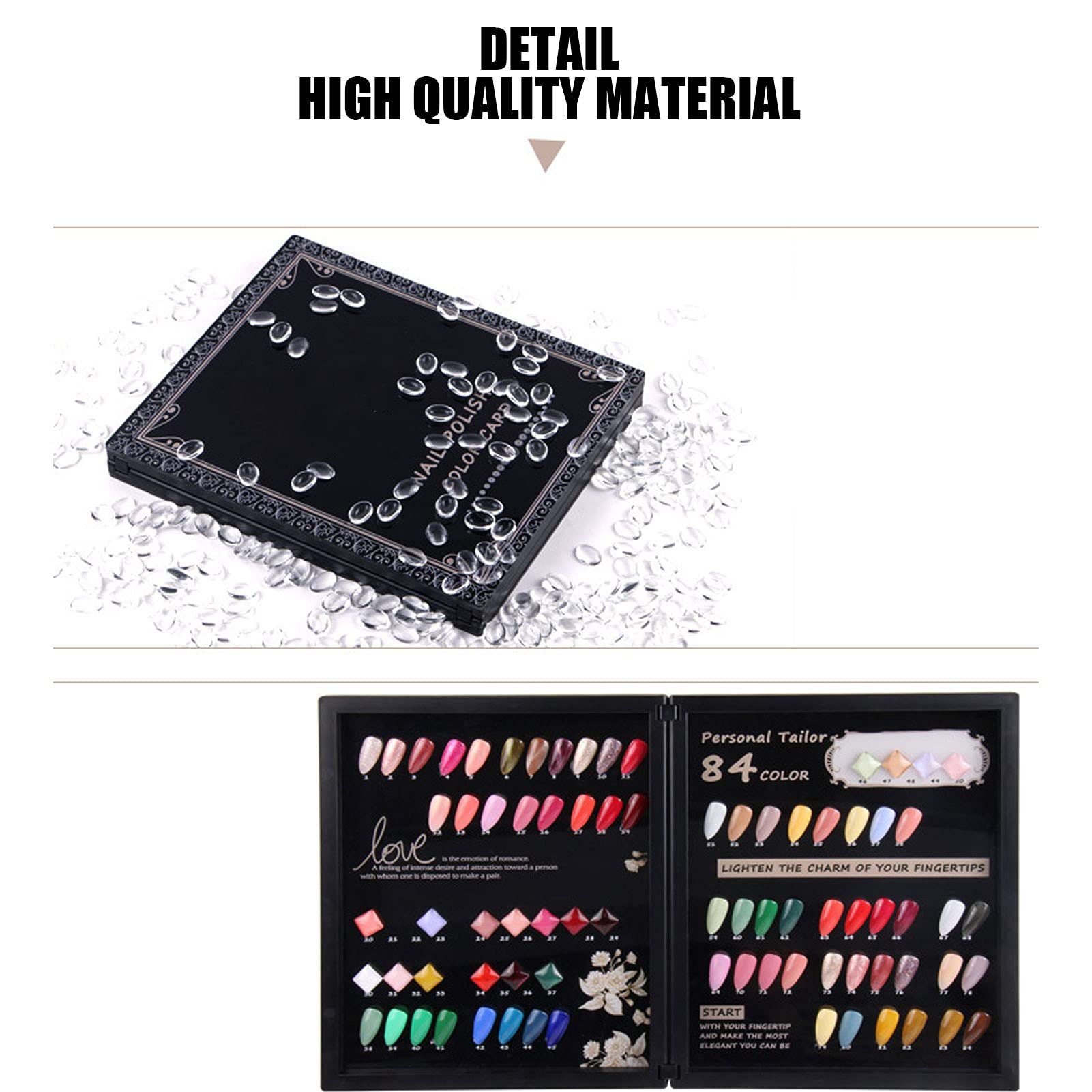 84 Farben Nagelspitzen-Farbanzeigebuch-Diagramm Salon-Nagelgel-Nagellack-Farbkarton