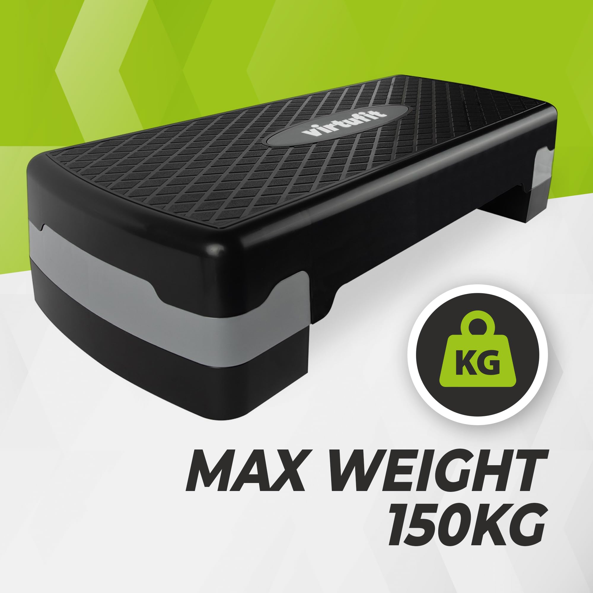 VirtuFit Essential Aerobic Fitness – Trapunta per la casa Stepper regolabile in altezza e antiscivolo per aerobica, ginnastica e fitness I Home Step Stepbench