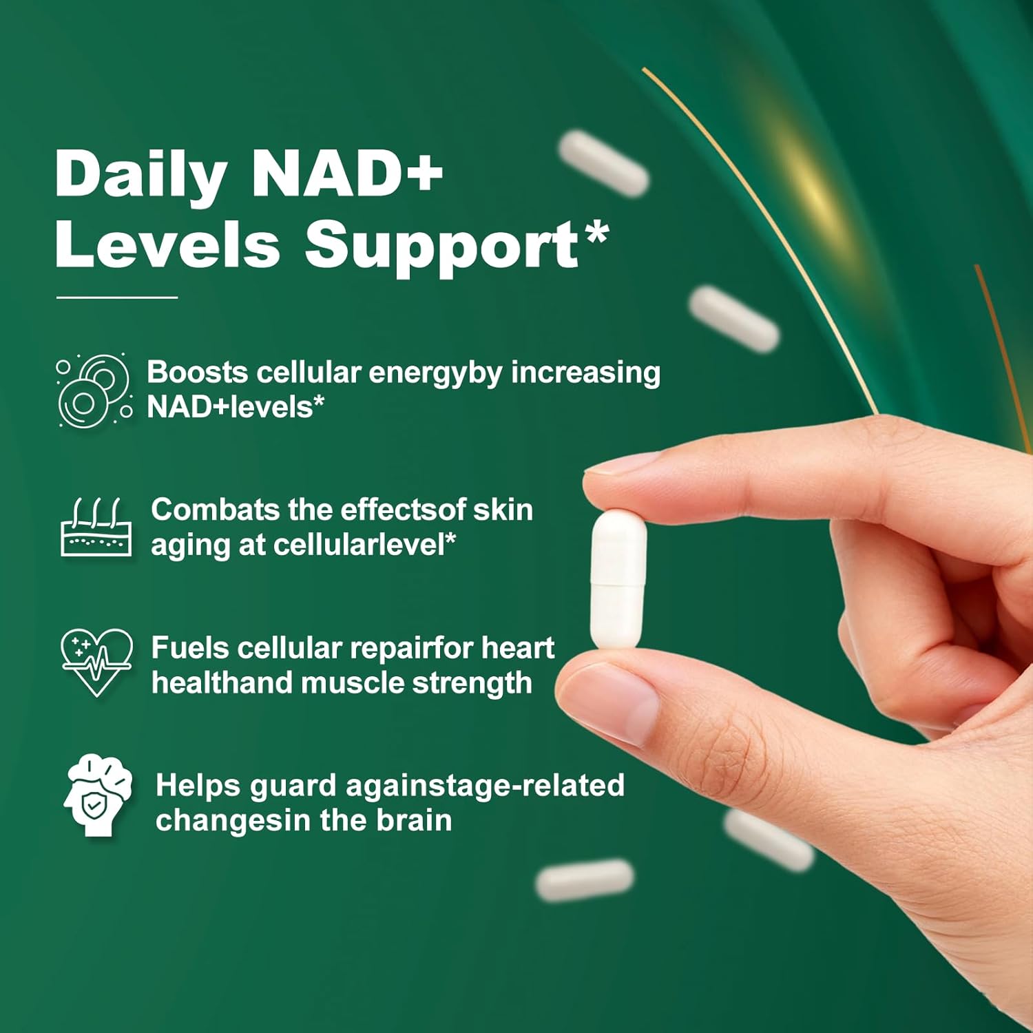 NAD+ Supplement - Nicotinamide Riboside 900 Mg Supplement for Men and Women, Liposomal Nicotinamide Riboside Resveratrol, for Focus, Boost - 80 Capsules - Image 3