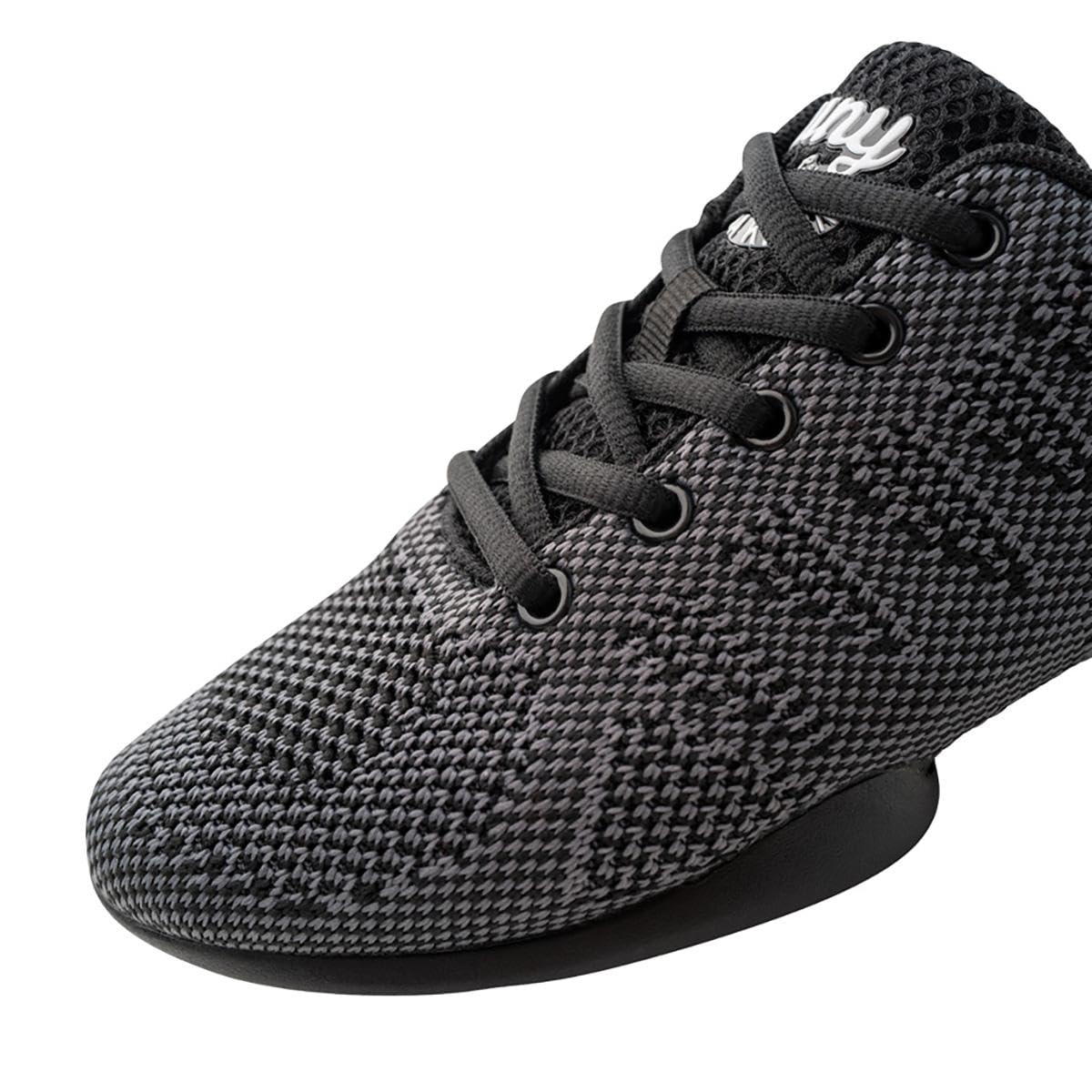 Anna Kern Damen Dance Sneakers 150 Bold - Textil Schwarz/Grau - Normalweite - 1 cm Sneaker Absatz - Geteilte PU Sohle