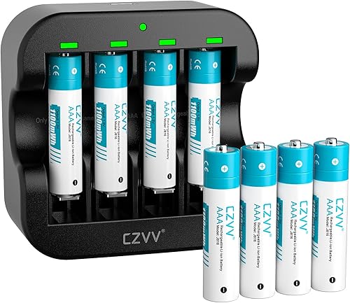 Miniatura 1 de Baterías recargables AAA de litio de 1,5 V, paquete de 8 para dispositivos domésticos de oficina, larga duración, alta capacidad, 1100 mWh, tiempos