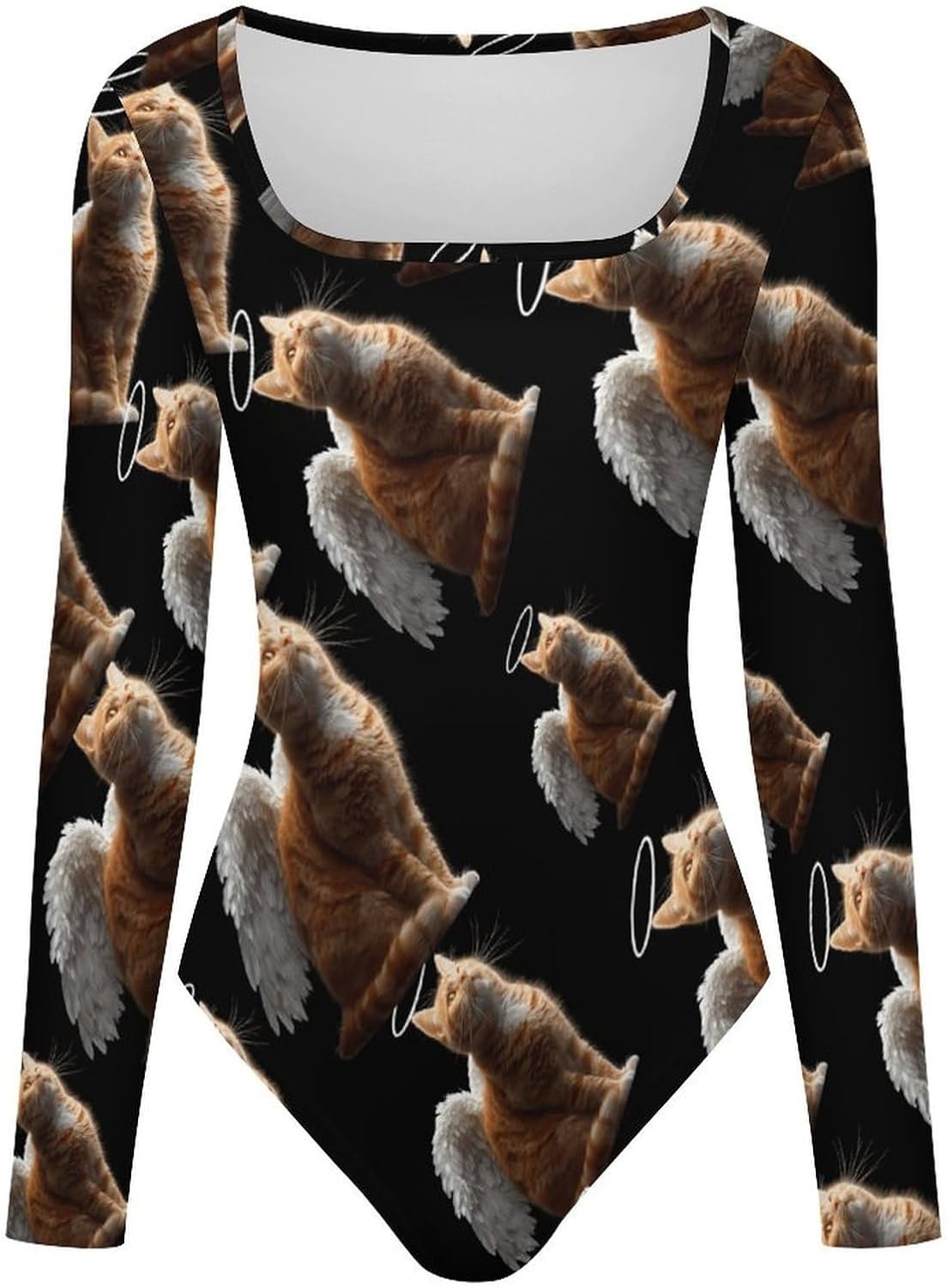 Angelic Cat Women's Bodysuits Long Sleeve Top 5XL