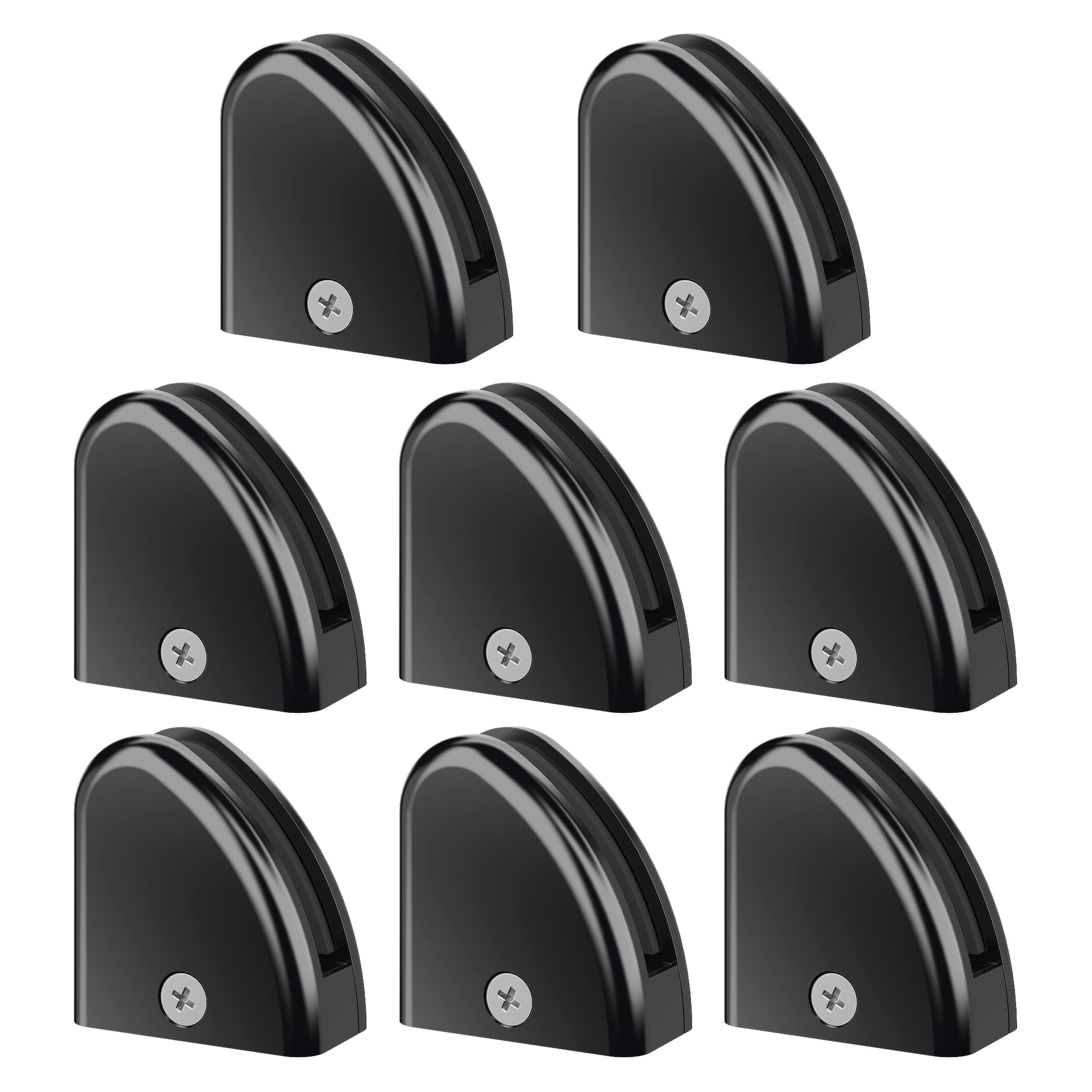 BELOFAY Pack of 8 Extra Strong Black Nickle Glass Clamps 304 Stainless Steel Glass Balustrade Caps Glass Clips Bracket Holder for Window Balustrade Stair Panels | Glass Bracket