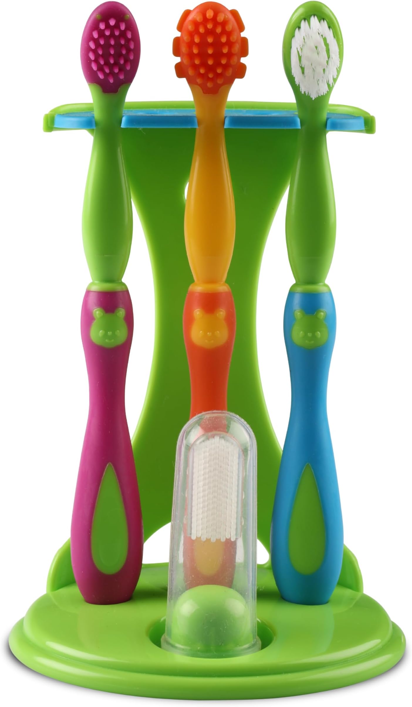 LuvLap 4 Stage Baby Oral Care Set for infant, baby, Toddler & Kids' primary teeth & gums, Infant Gum Massager, 2 Toddler brushes, One Training toothbrush, BPA Free, New Born to 60months