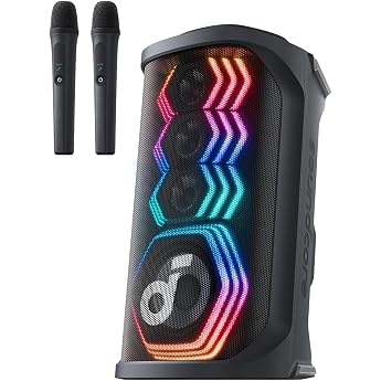 soundcore rave 3s party box with ai karaoke party speaker with 2 wireless micros 200w sound ai vocal distance light show auracast 12 hours playtime bluetooth speaker for indoor and outdoor use