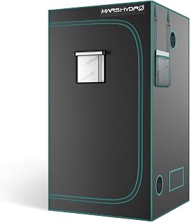 MARS HYDRO 3.3x3.3 Grow Tent, 39"x39"x71" Reflective Mylar 1680D Canvas Grow Tents with Removable Floor Tray View Window for Indoor Plant Growing Room for TS1000/FC3000/FC-E3000