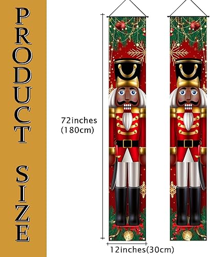 Miniatura 2 de Decoraciones navideñas negras de soldados de Navidad, pancarta para puerta, porche, decoración al aire libre, Navidad, invierno, vacaciones, hogar,