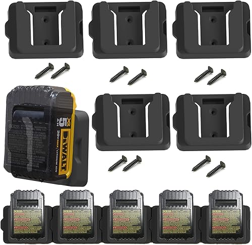 Miniatura 10 de Soportes de batería para Dewalt 20V Mount Dock Fit para 20V 60V (sin batería), paquete de 5 soportes de base de batería para baterías DCB200 DCB203