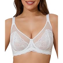 Minimizer Bras for Women Full Coverage Underwire Lace Bralette Sexy Unlined Mesh Support Plus Size 34C-42DD