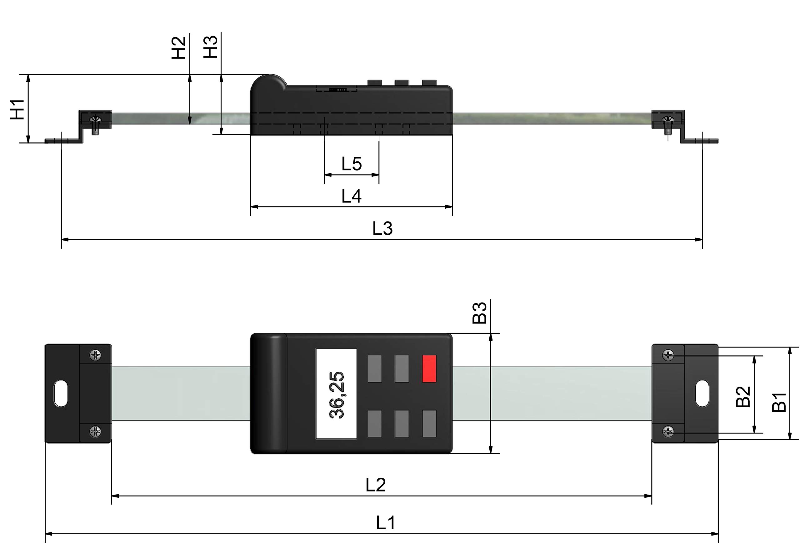 WABECO Anbaumessschieber digital 150 mm vertikal Einbaumessschieber Messschieber