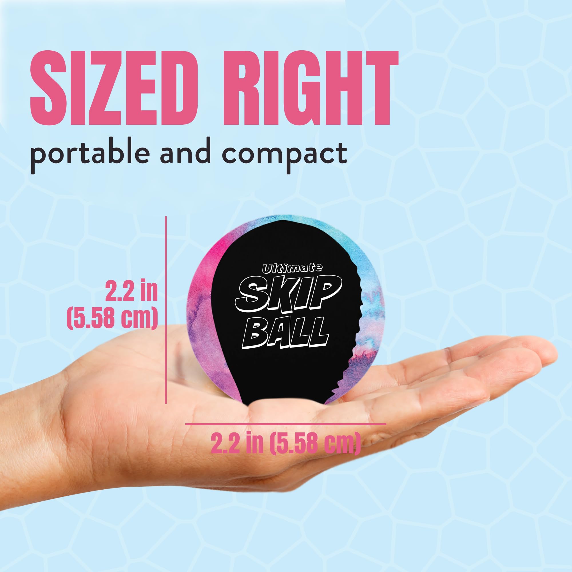 Ultimate Skip Ball Fun Lake Toys & Beach Gear Stuff - Cool Swimming Pool Accessories for Outside Games - Best for Kids Ages 7-8 & 8-12 to Toss, Catch & Skipping - Gifts for Tweens & Teens