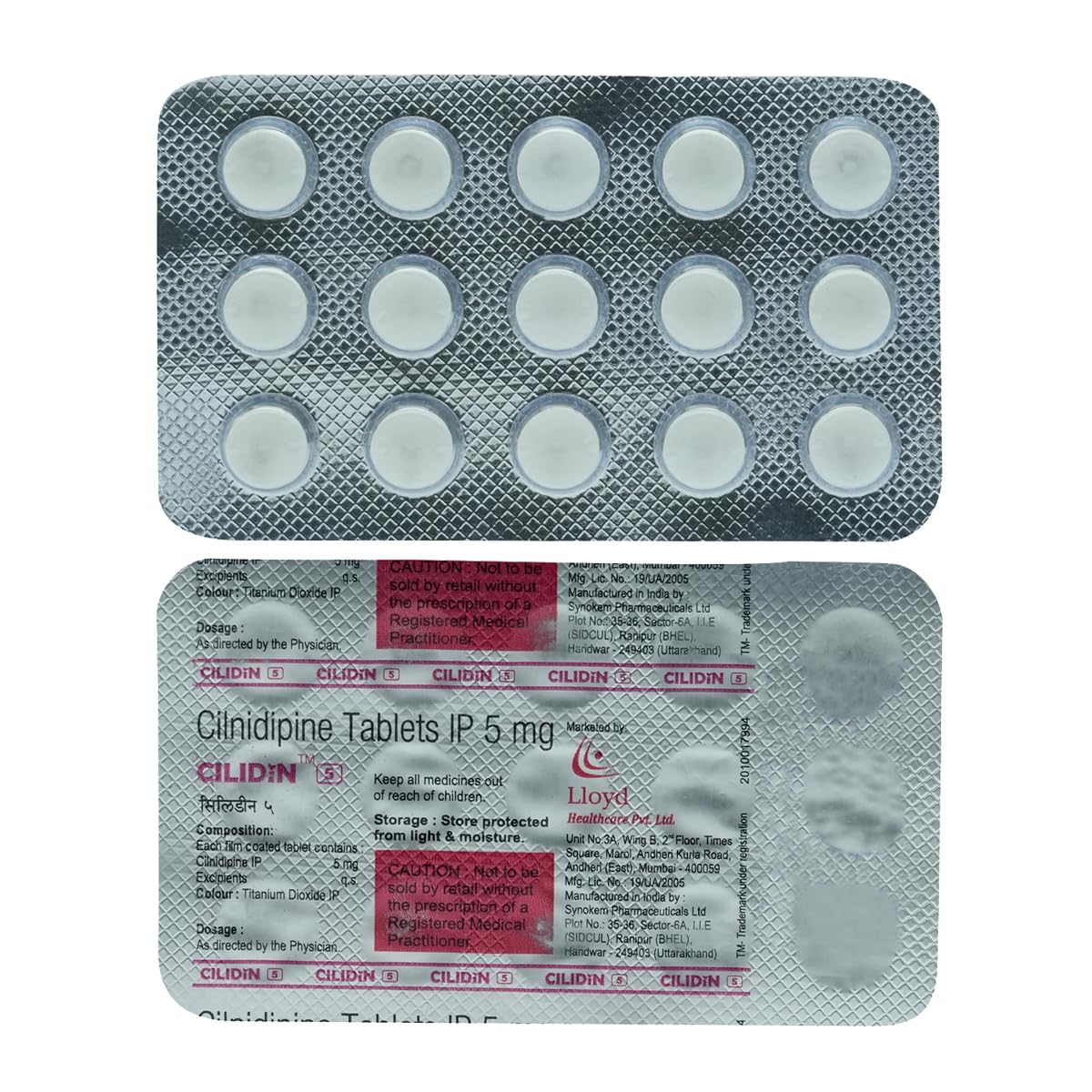 Cilidin 5 - Strip of 15 Tablets