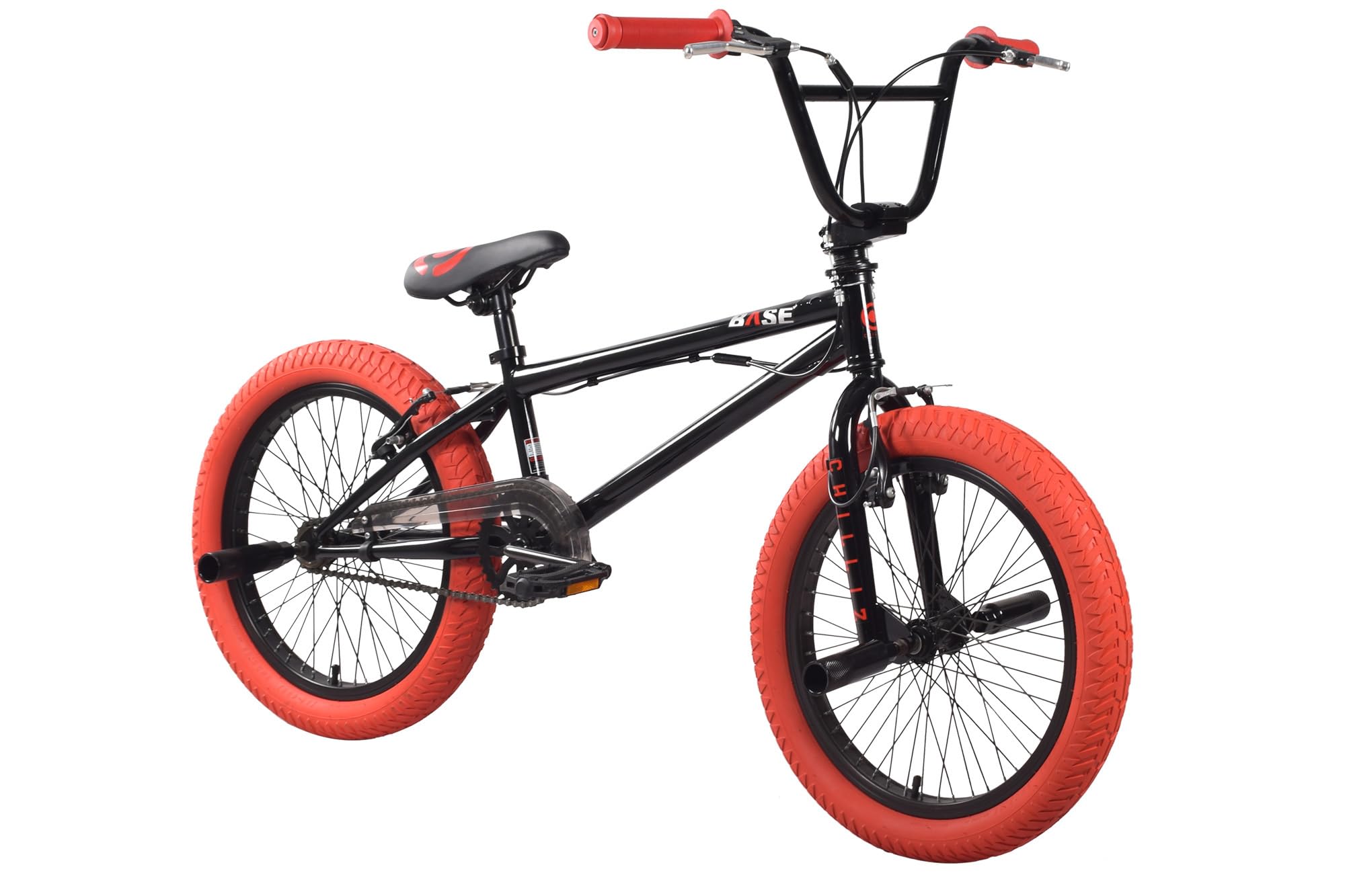 CHILLIZ BMX Freestyle 20 Zoll XB.01 schwarz/schwarz-gelb/grün/rot Kinder Erwachsene V-Brake 360° Rotor