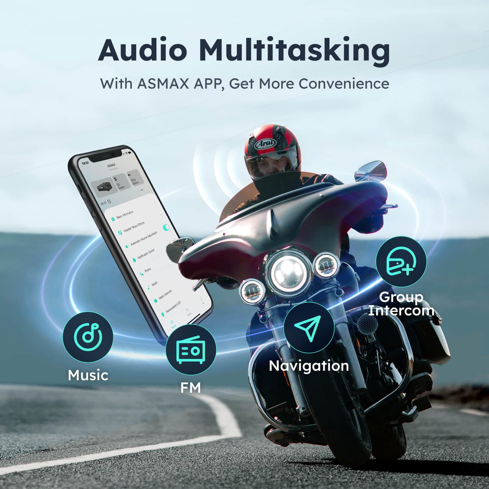 Amazon.co.jp: ASMAX バイク インカム S1 バイク用インカム 8人