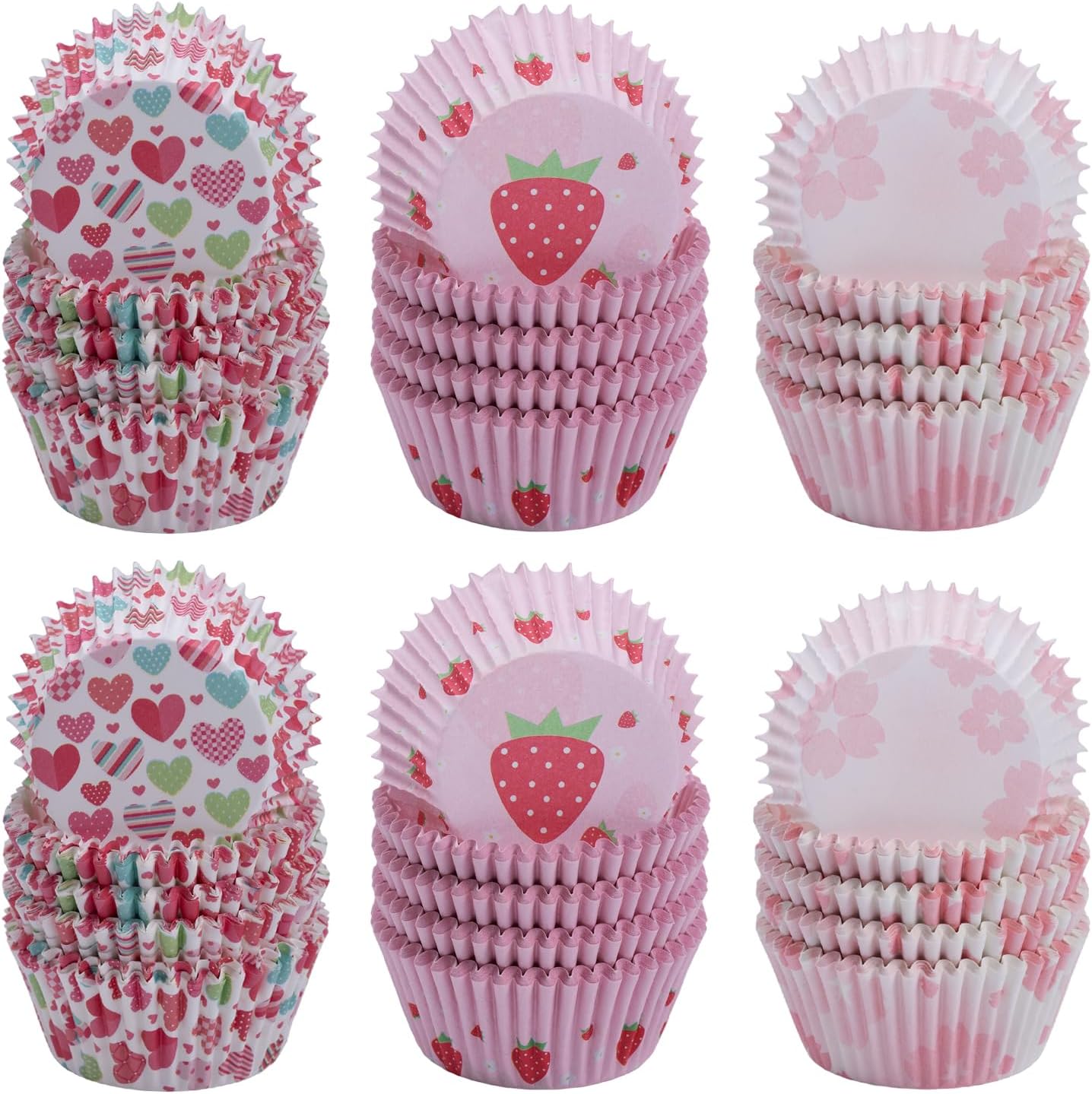 300-Count Cupcake Liners Standard Cupcake Cups 3 Design Cupcake Papers Baking Cups Cupcake Wrappers (Style B)