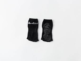 Wellrox Toeless Yoga Socks With Grips for Women, Open Toe Pilates Socks