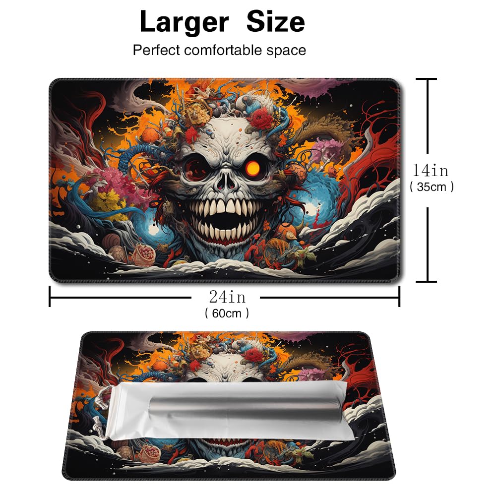 MTG Tapis de jeu Taille 61 x 35,6 cm Sacs de rangement gratuits Impression avec dos antidérapant, idéal pour les amateurs de jeux de cartes, tapis de jeu TCG (avec zone, mystère