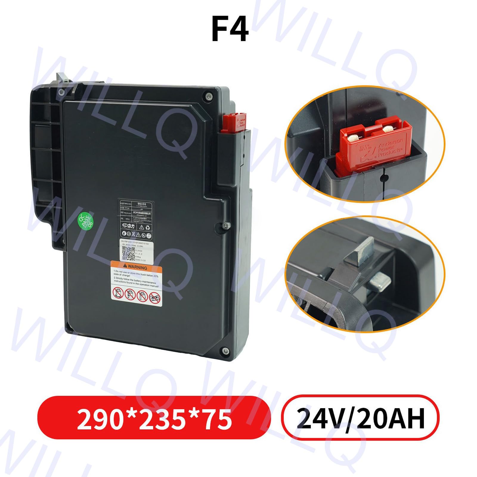 24 V 20 Ah Ersatzbatterie für F4 Elektro-Hubwagen | LiFePO4-Akkupack – Wiederaufladbarer Ersatzakku für elektrischen Hubwagen (Lithium-Akku)